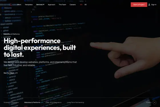 The IE Global home page, a site Veyago built