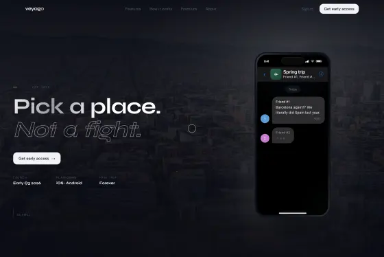 The Veyago travel home page